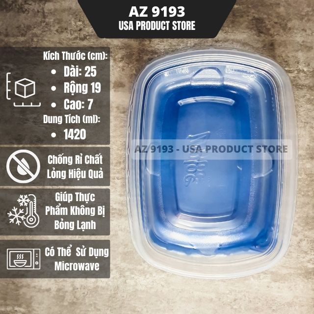 Hộp Đựng Thực Phẩm Ziploc Hình Chữ Nhật - Hàng Mỹ