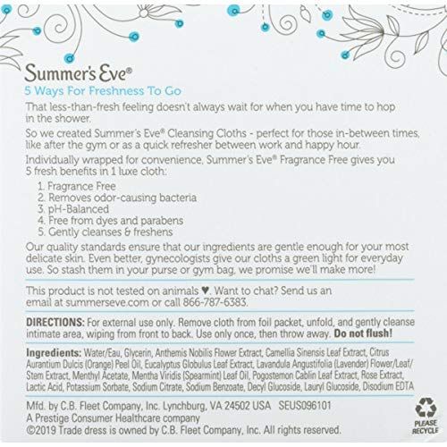 Khăn Ướt Phụ Khoa Summers Eve Fragrance Free 16 miếng