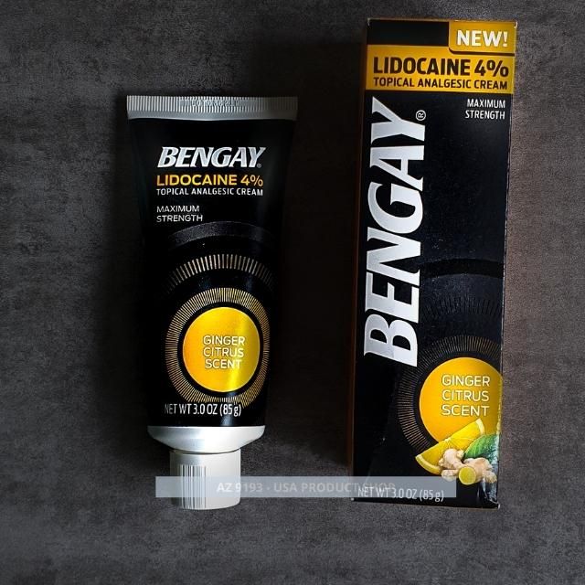 Kem xoa bóp giảm đau Bengay Pain Relieving Lidocaine Cream GINGER CITRUS 85g