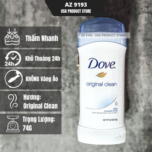 Lăn Khử Mùi Dove ORIGINAL CLEAN - Sáp Trắng 45g
