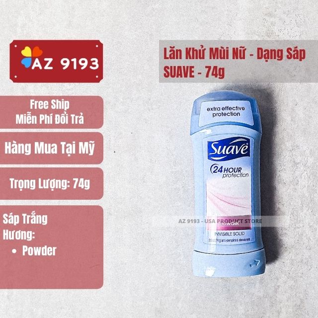 Lăn Khử Mùi Nữ Suave POWDER - Dạng sáp 74g