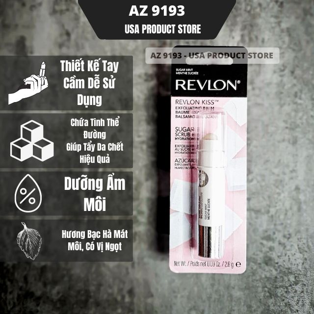 Tẩy Tế Bào Chết Môi Dạng Thỏi Revlon Kiss Exfoliating Balm SUGAR MINT