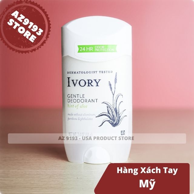 Lăn Khử Mùi Ivory ALOE - Sáp Trắng 68g