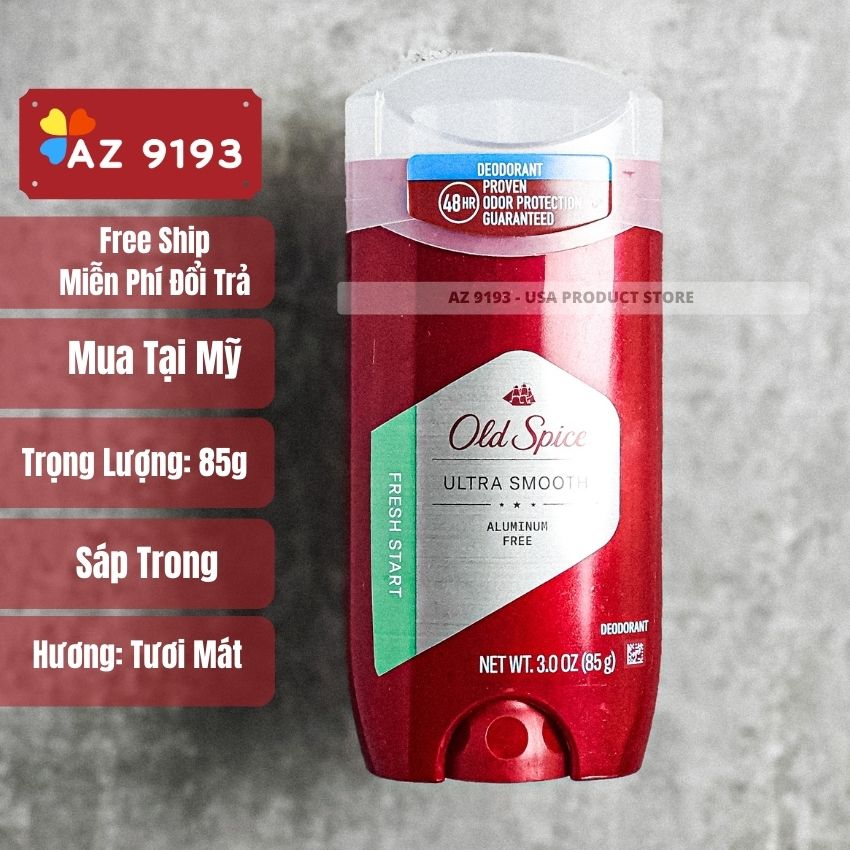 Lăn Khử Mùi Old Spice Ultra Smooth FRESH START - Sáp Xanh 85g