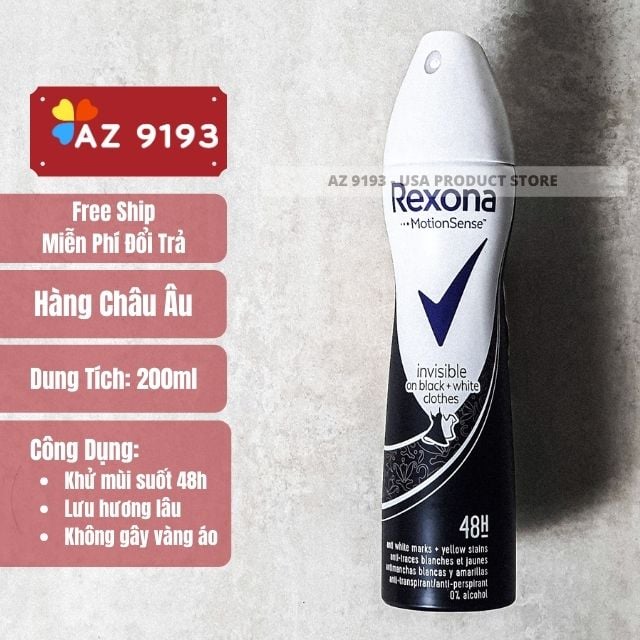 Xịt Khử Mùi Rexona MotionSense INVISIBLE 200ml