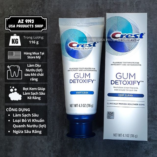 Kem Đánh Răng Crest Pro Health GUM DETOXIFY 116g