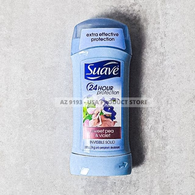 Lăn Khử Mùi Nữ Suave Sweet Pea và Violet 74g, Sáp Trắng - Hàng Mỹ