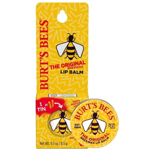 Son dưỡng môi Burt'ss Bees Tin Lip Balm Orginal – Hủ Thiếc, 8.5g, Hàng Nội Địa Mỹ