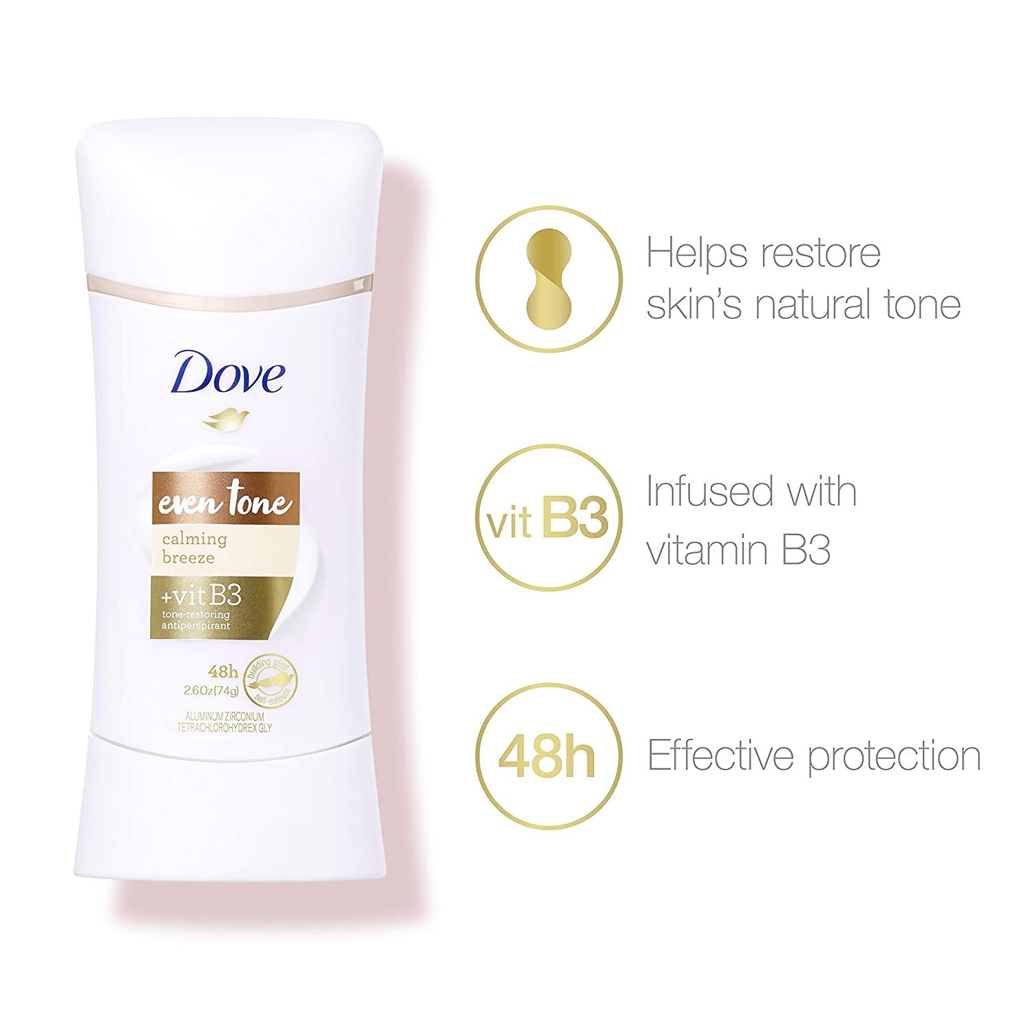 Lăn Khử Mùi Dove Even Tone CALMING BREEZE - Sáp Trắng 74g