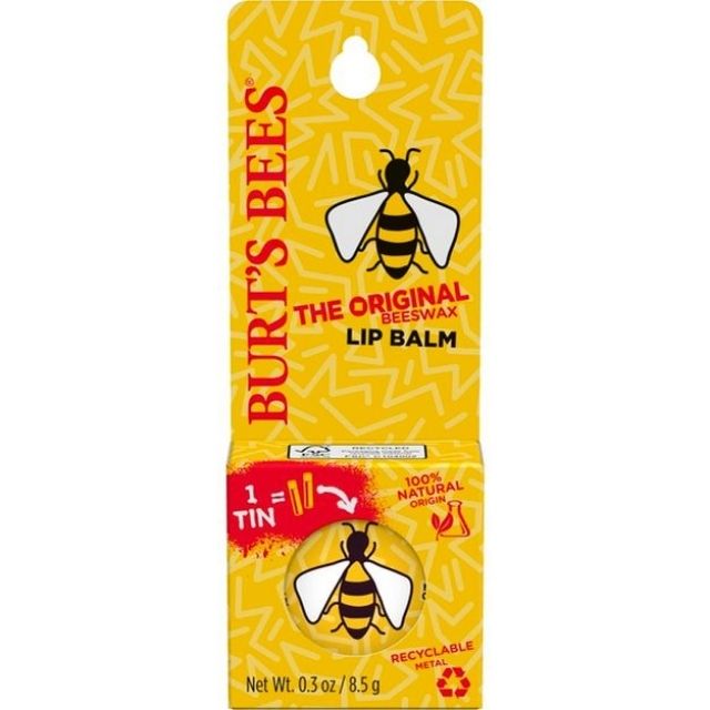 Son dưỡng môi Burt'ss Bees Tin Lip Balm Orginal – Hủ Thiếc, 8.5g, Hàng Nội Địa Mỹ