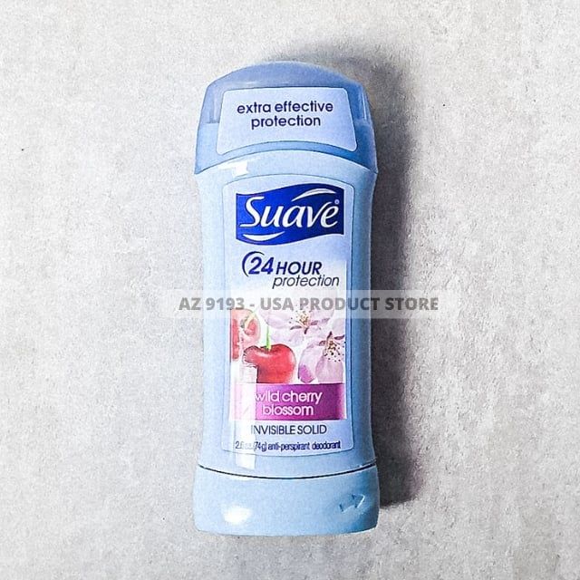 Lăn Khử Mùi Nữ Suave WILD CHERRY BLOSSOM 74g, Sáp Trắng - Hàng Mỹ