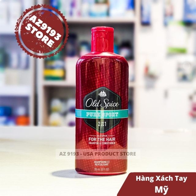 Dầu Gội Nam 2 trong 1 Old Spice Pure Sport 355ml (12oz)