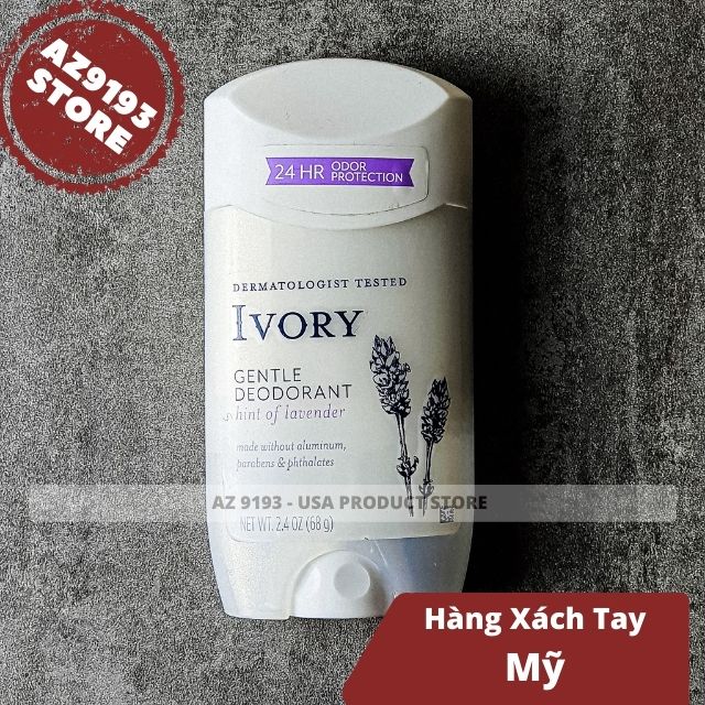 Lăn Khử Mùi Ivory LAVENDER - Sáp Trắng 68g