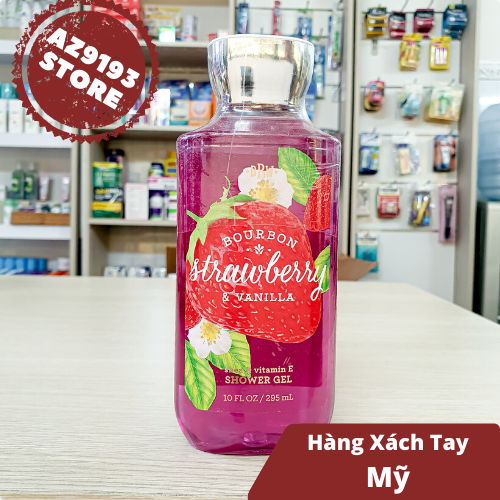 Gel Tắm Bath And Body Works Bourbon Strawberry & Vanilla 295ml