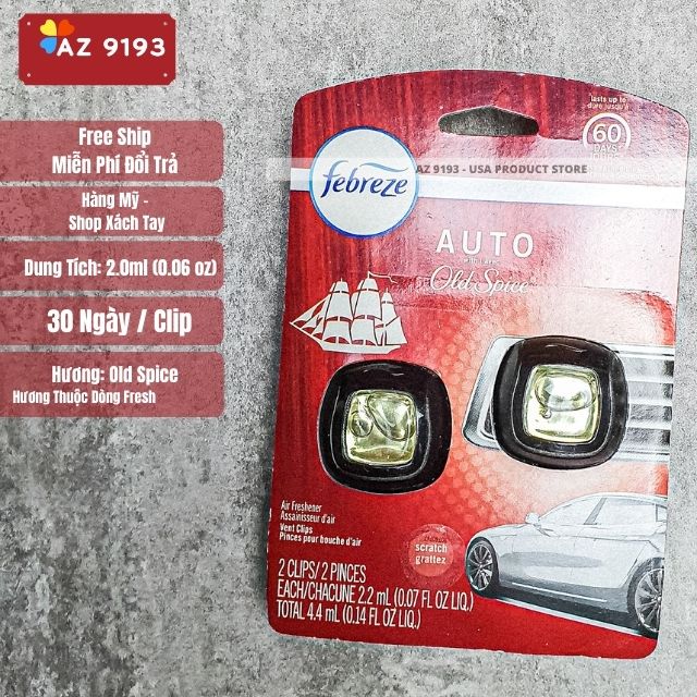 Thơm Xe Febreze Old Spice 2ml x 5c