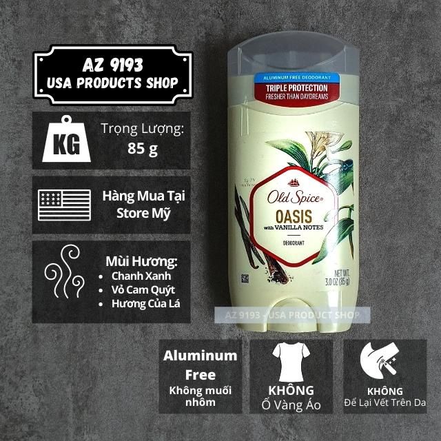 Lăn Khử Mùi Old Spice Inspired By Nature Collection OASIS - Sáp Xanh 85g