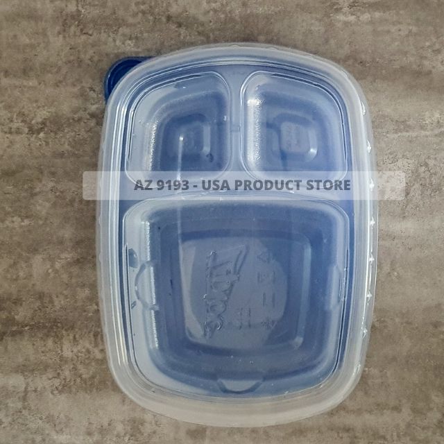 Hộp Đựng Thực Phẩm Ziploc Hình Chữ Nhật Chia 3 Ngăn