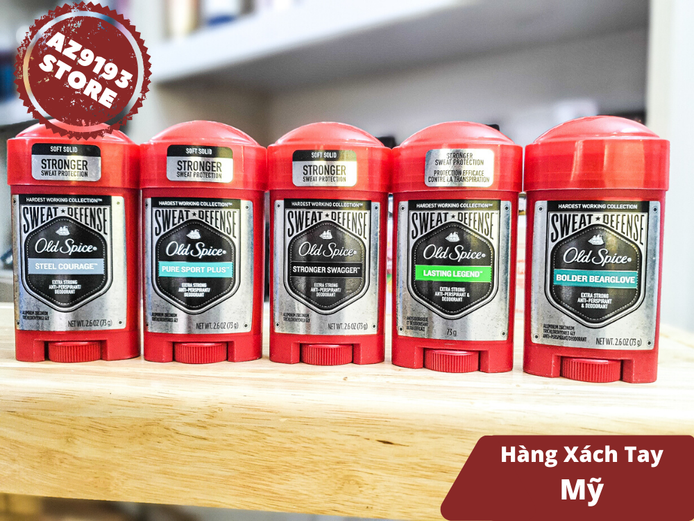 Lăn Khử Mùi Old Spice Sweat Defense Pure Sport Plus - Sáp Trắng Mềm 73g