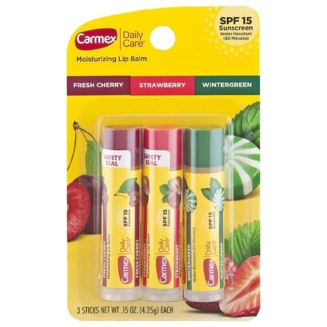 Son dưỡng môi Carmex DAILY CARE (3 thỏi), SPF 15