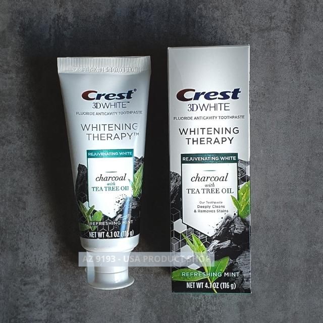 Kem Đánh Răng Crest 3D White Dòng Whitening Therapy CHARCOAL with TEA TREE OIL 116g
