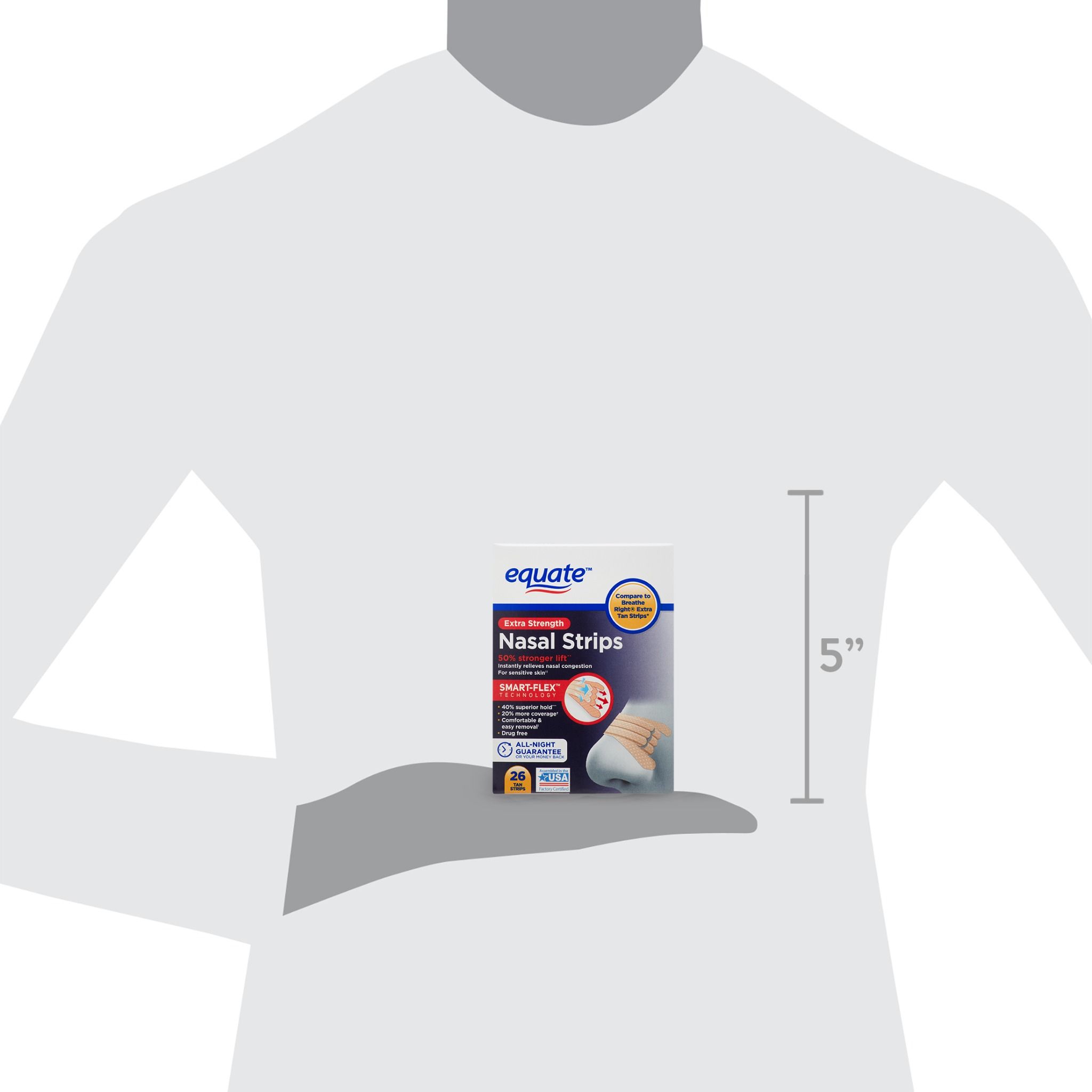 Miếng Dán Chống Ngáy Equate Nasal Strips Extra Strength Tan (26 miếng dán màu)