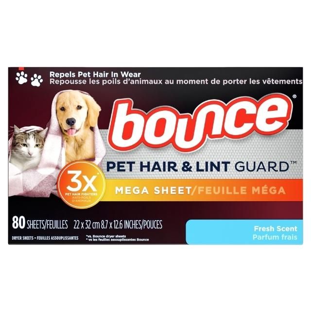 Giấy Thơm BOUNCE, Dòng Pet Hair and Lint Guard, 80 tờ