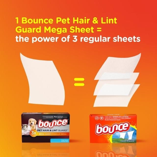 Giấy Thơm BOUNCE, Dòng Pet Hair and Lint Guard, 80 tờ