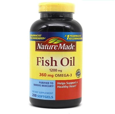 Dầu Cá Nature Made FISH OIL 120MG (360 mg Omega 3) 200 viên