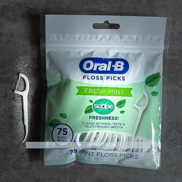 Tăm chỉ nha khoa Oral B Floss Picks SCOPE FRESH MINT - 75 tăm