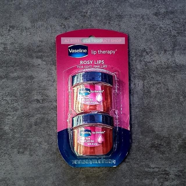Son Dưỡng Môi Vaseline Lip Therapy ROSY LIPS Set 2 hủ 7g - Hàng Mỹ