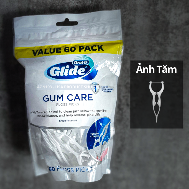 Tăm Chỉ Nha Khoa GLIDE Gum Care - Kiểu Y, Hàng Mỹ, Bịch 60 tăm
