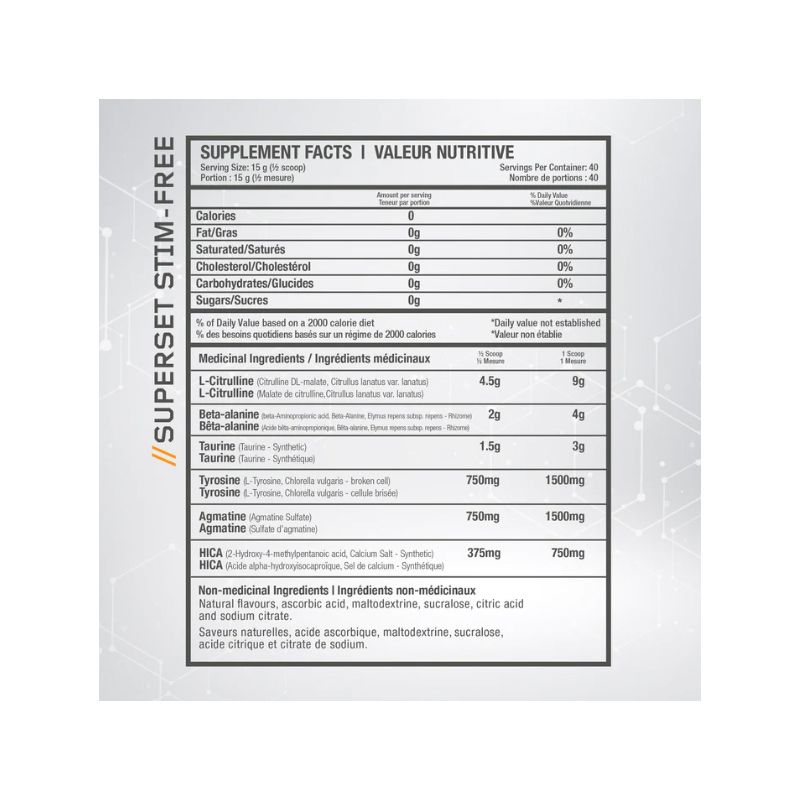 Tăng sức mạnh SuperSet Stimfree (Non caffein) - 40 lần dùng