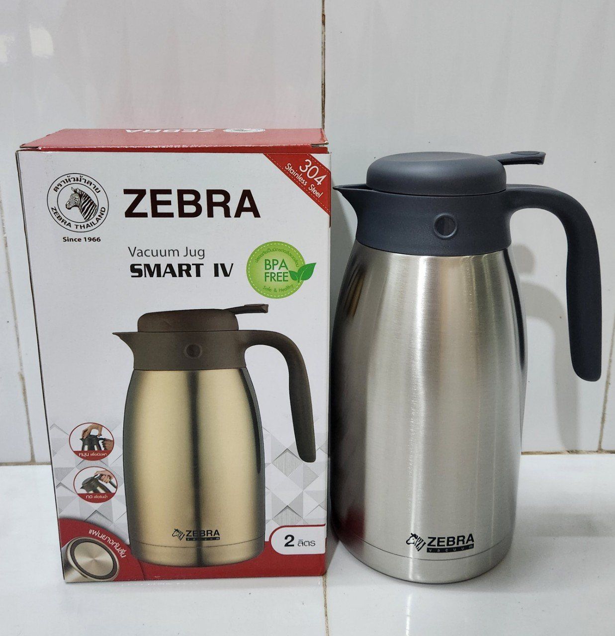 BÌNH GIỮ NHIỆT INOX ZEBRA 2L VACUUM JUG SMART IV