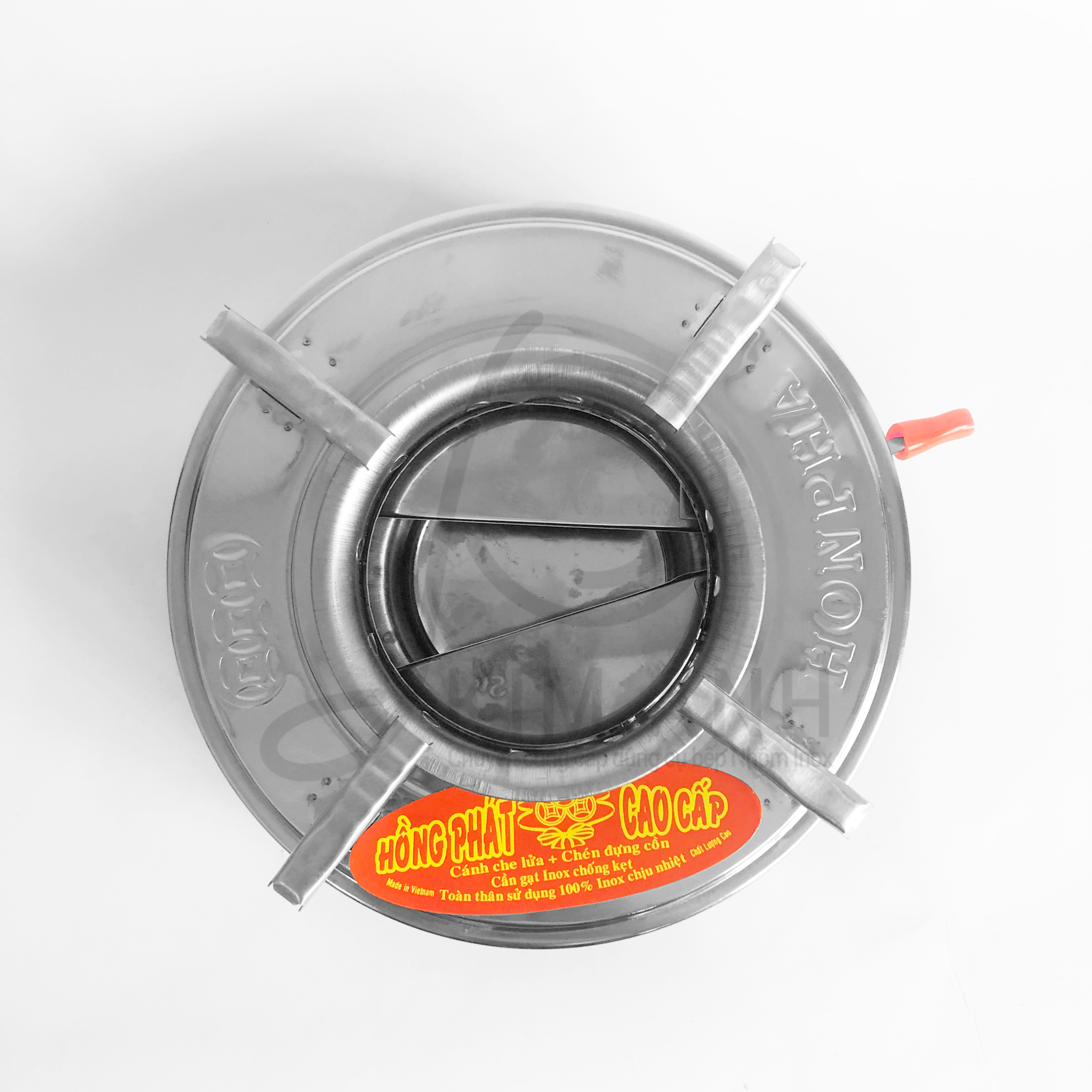 Bếp cồn tròn Inox Hồng Phát có chắn gió