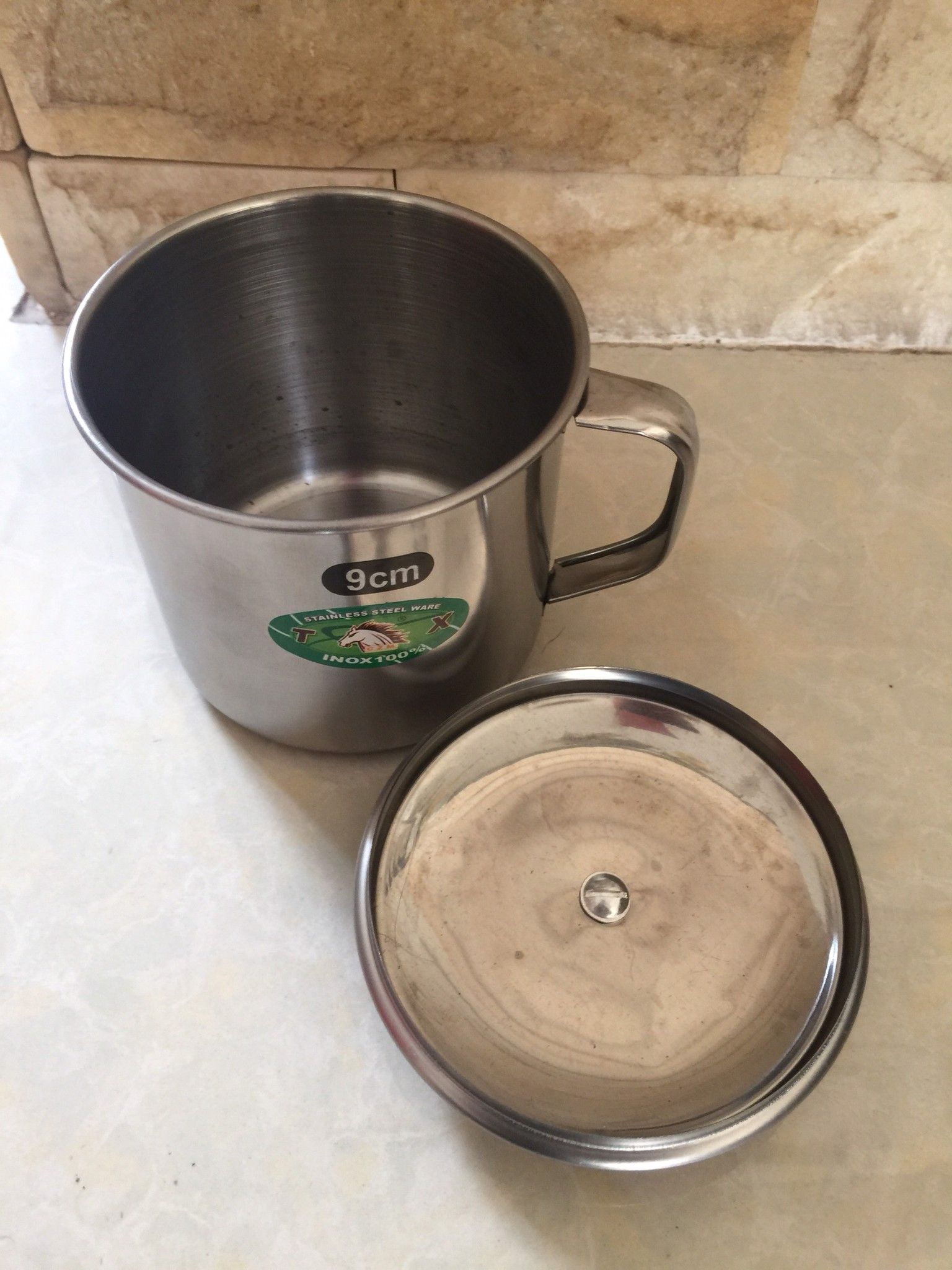 Ca Inox 9cm có nắp đậy
