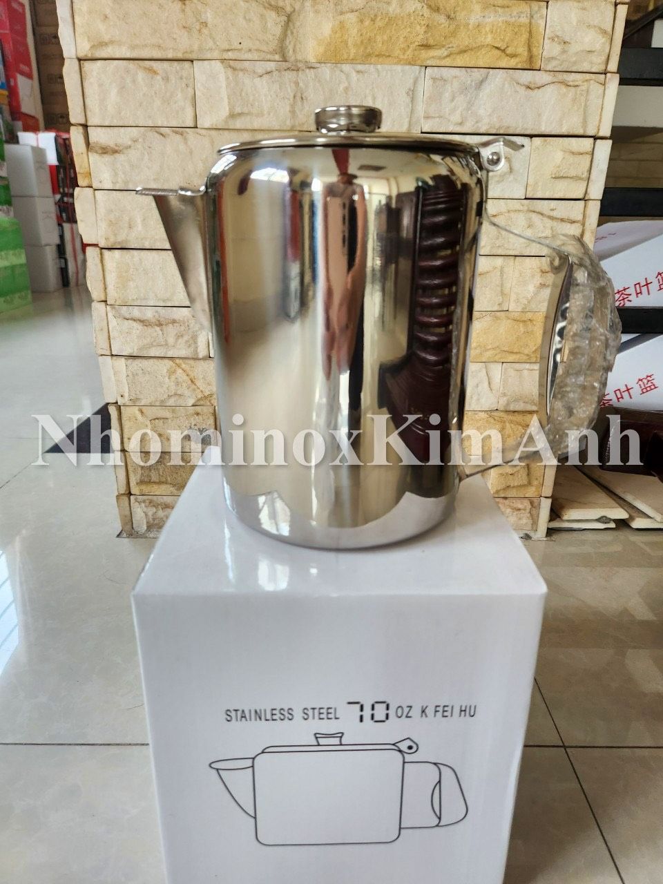 Ca trà inox có nắp 70 2L