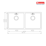  Chậu âm Konox KN8744DU 