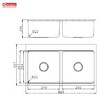  Chậu rửa bát chống xước Konox KN8651TD Dekor Basic 