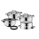  [Chính Hãng] Bộ nồi WMF Compact Cuisine 4 Món Chất Liệu Thép Cromargan Không Gỉ, Xếp Chồng Gọn Gàng - 0798046380 