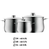  [Chính Hãng] Bộ Nồi WMF DIADEM PLUS 3 Món COOKWARE SET Chất Liệu Thép Không Gỉ Cromargan - 0730036040 