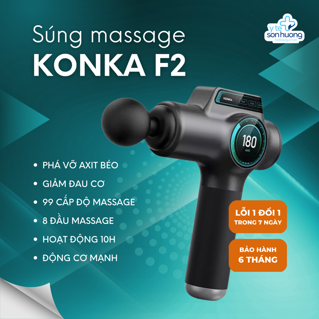 Súng massage cầm tay Konka F2-8X 99 chế độ phá vỡ axit béo giảm đau cơ