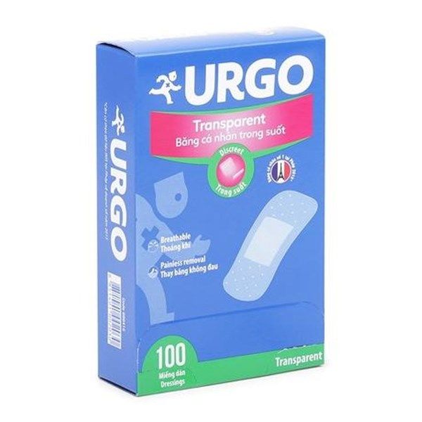 Băng cá nhân trong suốt Urgo Transparent (hộp 100 miếng)