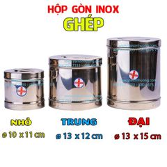 Hộp gòn inox Vita ghép (có nắp) ɸ 10cm x 11