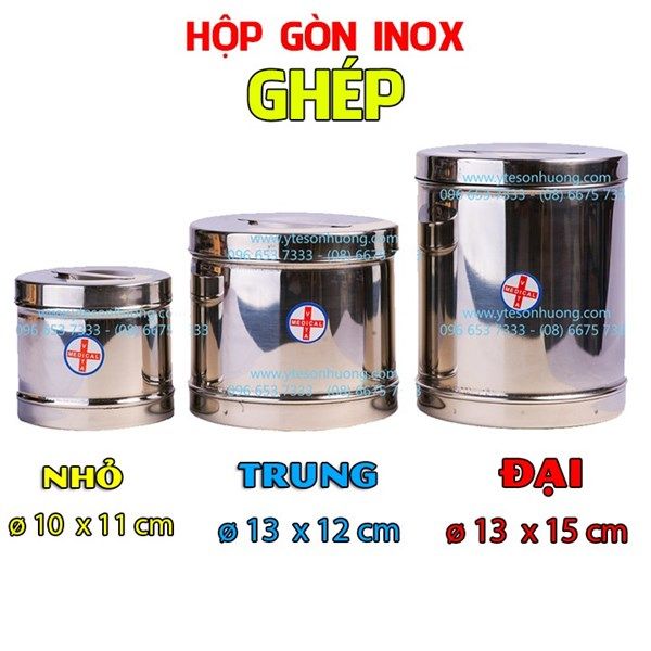 Hộp gòn inox Vita đúc (có nắp) ɸ 7.5cm x 6.0