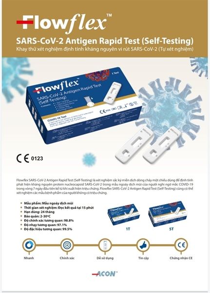 Kit test nhanh kháng nguyên Covid-19 Flowflex ( mẫu lấy dịch mũi)