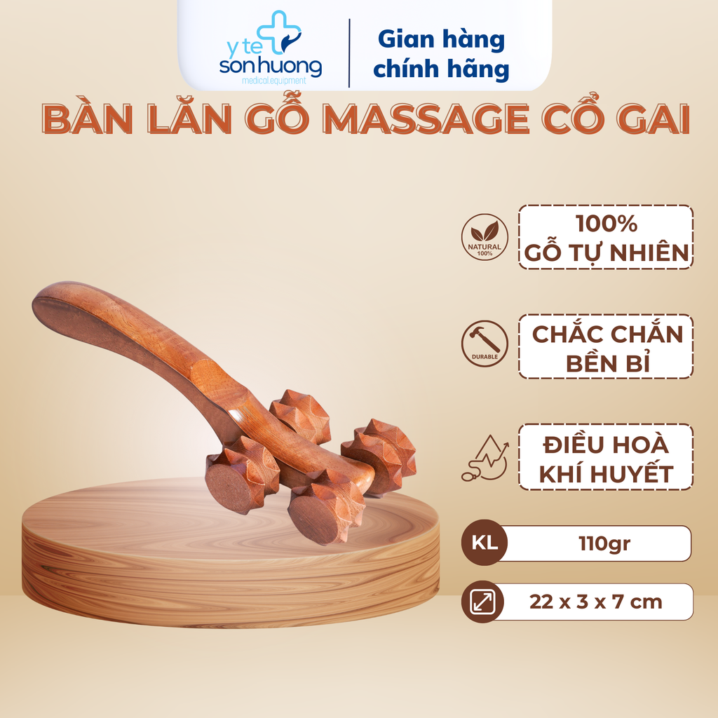 Bàn lăn gỗ massage cổ gai