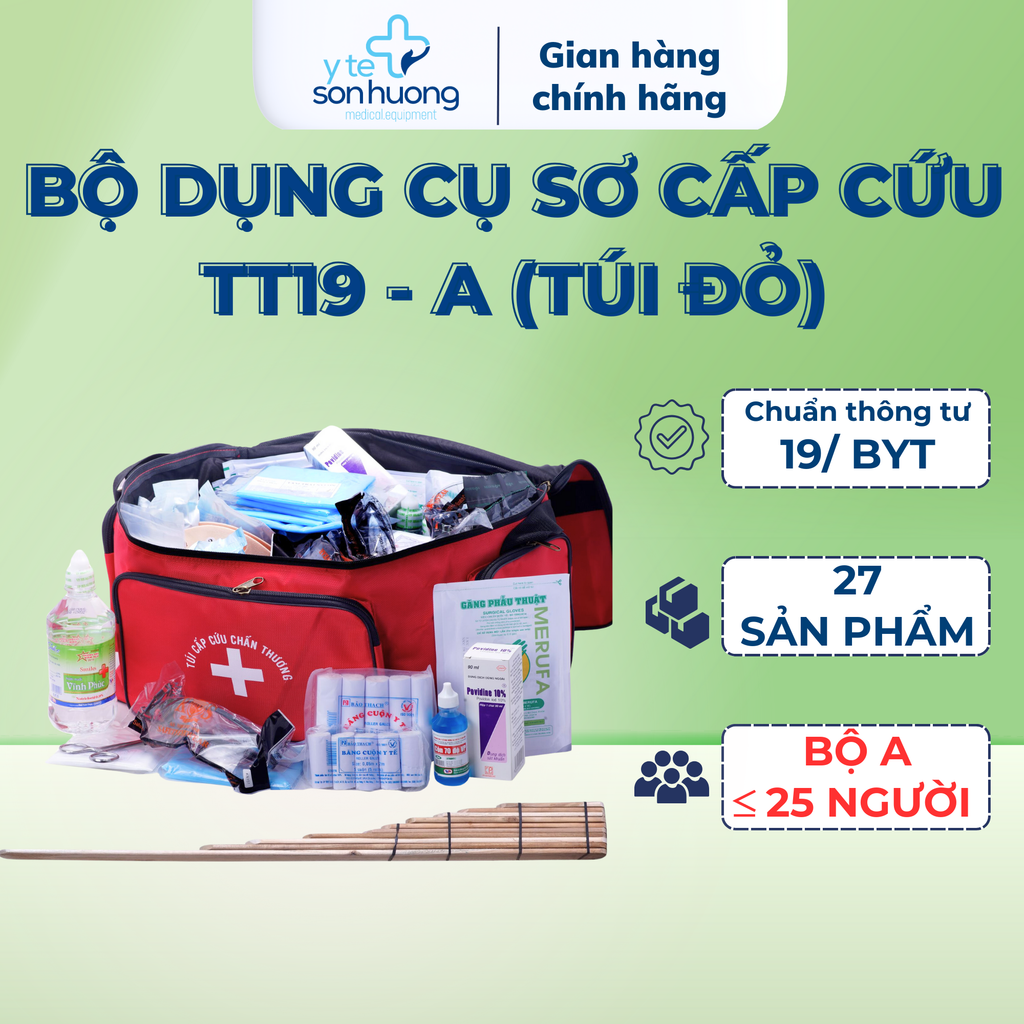 Bộ dụng cụ sơ cấp cứu TT19 - A (Túi đỏ)