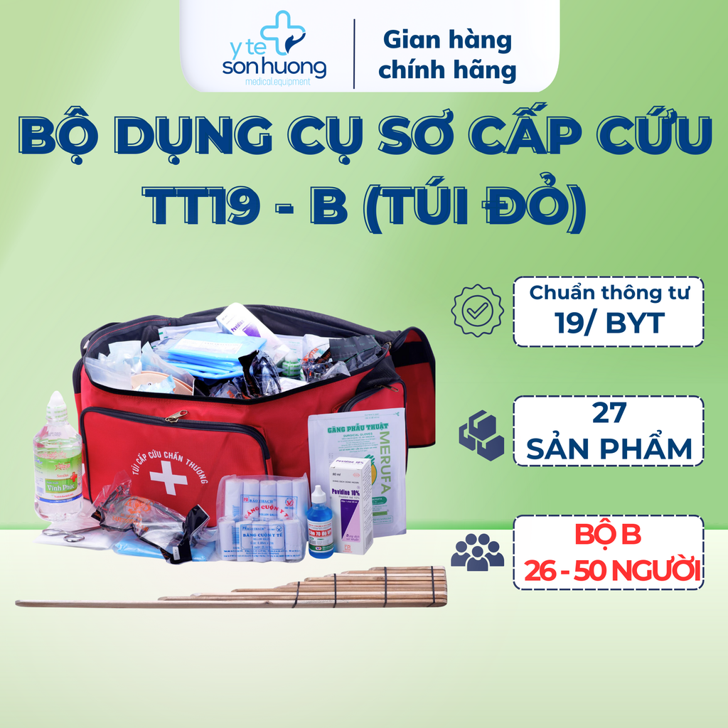 Bộ dụng cụ sơ cấp cứu TT19 - B (Túi đỏ)