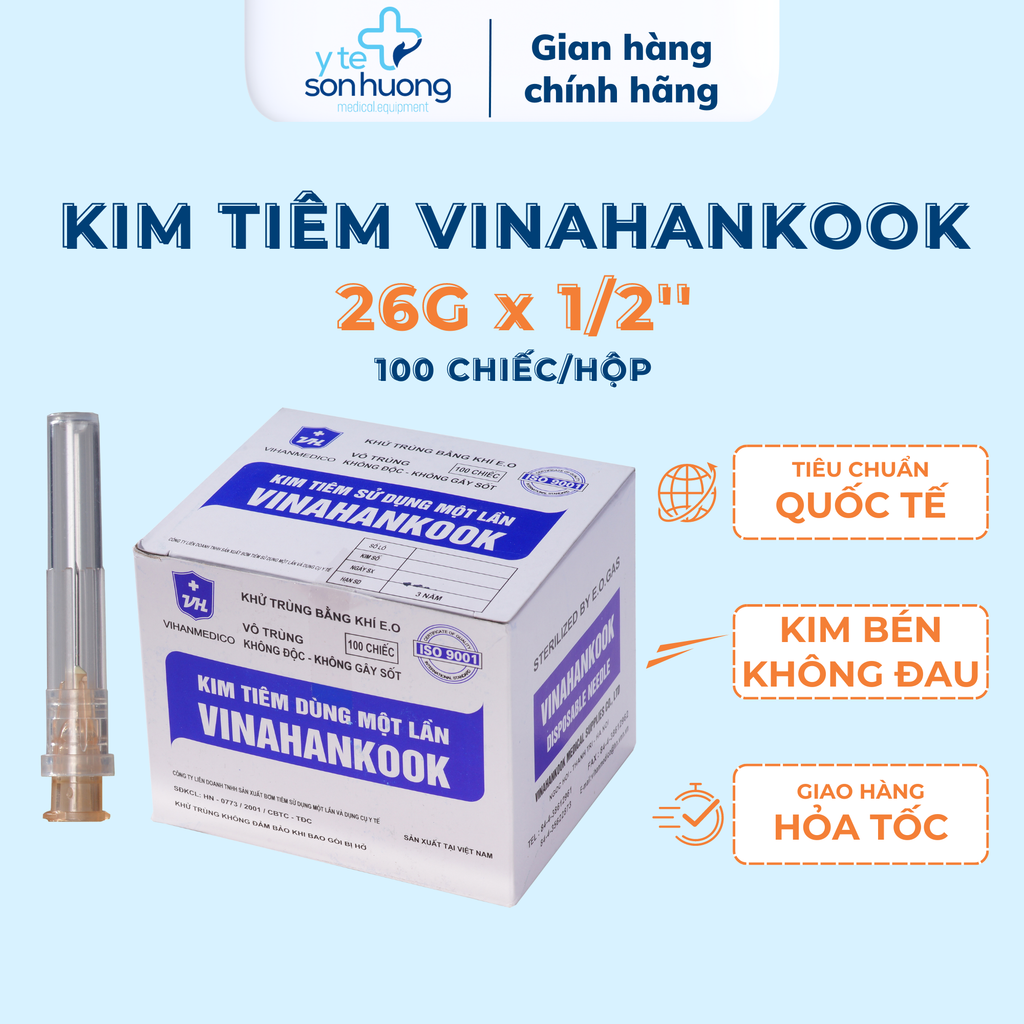 Kim tiêm 26G x 1/2'' Vinahankook