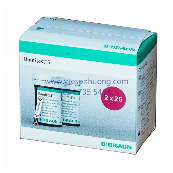 Que thử đường huyết Omnitest 5 (2 lọ x 25 que)